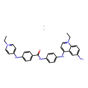 Quinolinium, 6-amino-1-ethyl-4-(p-(p-((1-ethylpyridinium-4-yl)amino)benzamido)anilino)-, diiodide structure