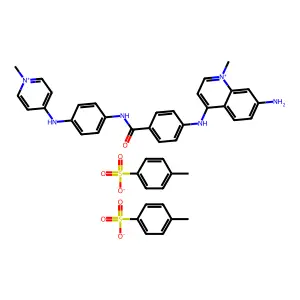 Quinolinium, 7-amino-1-methyl-4-(p-(p-((1-methylpyridinium-4-yl)amino)benzamido)anilino)-, di-p-toluenesulfonate structure