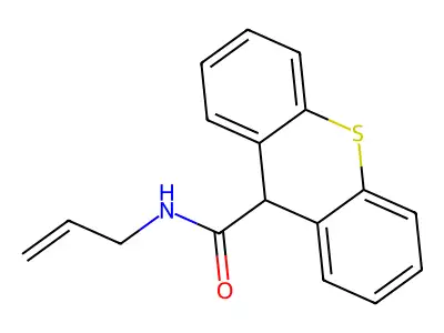 N-prop-2-enyl-9H-thioxanthene-9-carboxamide structure