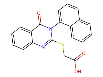 {[3-(Naphthalen-1-yl)-4-oxo-3,4-dihydroquinazolin-2-yl]sulfanyl}acetic acid structure