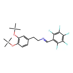 N-(Pentafluorobenzylidene)-3,4-bis(trimethylsiloxy) phenylethylamine structure