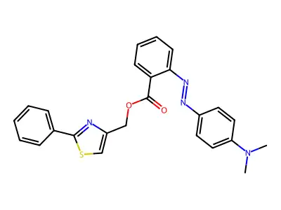 Benzoic acid, 2-[2-[4-(dimethylamino)phenyl]diazenyl]-, (2-phenyl-4-thiazolyl)methyl ester structure