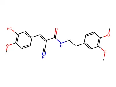 (E)-2-cyano-N-[2-(3,4-dimethoxyphenyl)ethyl]-3-(3-hydroxy-4-methoxyphenyl)prop-2-enamide structure