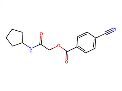 [2-(Cyclopentylamino)-2-oxoethyl] 4-cyanobenzoate structure