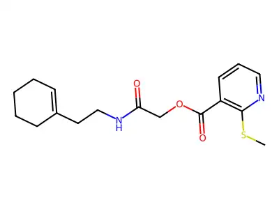 [2-[2-(cyclohexen-1-yl)ethylamino]-2-oxoethyl] 2-methylsulfanylpyridine-3-carboxylate structure