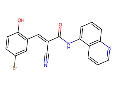 3-(5-bromo-2-hydroxyphenyl)-2-cyano-N-(quinolin-5-yl)prop-2-enamide structure