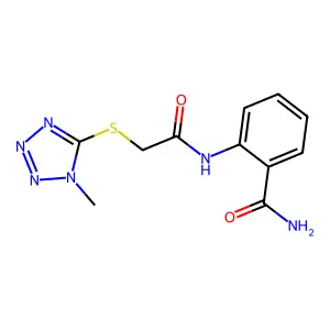 2-[[2-(1-Methyltetrazol-5-yl)sulfanylacetyl]amino]benzamide structure