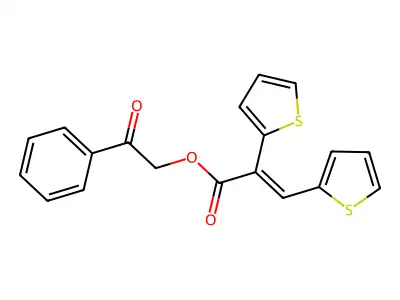 2-Oxo-2-phenylethyl 2,3-di(thiophen-2-yl)prop-2-enoate structure