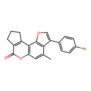 3-(4-bromophenyl)-4-methyl-9,10-dihydrocyclopenta[c]furo[2,3-f]chromen-7(8H)-one structure