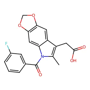 5H-1,3-Dioxolo(4,5-f)indole-7-acetic acid, 5-(m-fluorobenzoyl)-6-methyl- structure