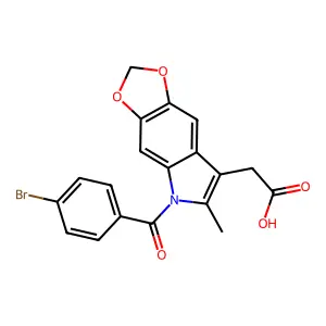 5H-1,3-Dioxolo(4,5-f)indole-7-acetic acid, 5-(p-bromobenzoyl)-6-methyl- structure