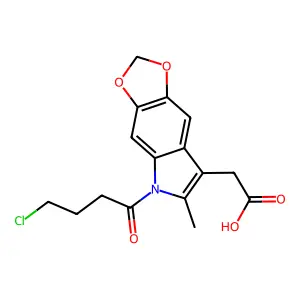 5H-1,3-Dioxolo(4,5-f)indole-7-acetic acid, 5-(4-chlorobutyryl)-6-methyl- structure