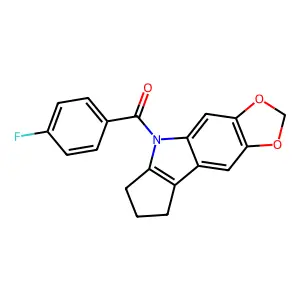 Cyclopenta(b)-1,3-dioxolo(4,5-f)indole, 5,6,7,8-tetrahydro-5-(p-fluorobenzoyl)- structure