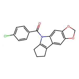 Cyclopenta(b)-1,3-dioxolo(4,5-f)indole, 5,6,7,8-tetrahydro-5-(p-chlorobenzoyl)- structure