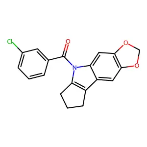 Cyclopenta(b)-1,3-dioxolo(4,5-f)indole, 5,6,7,8-tetrahydro-5-(m-chlorobenzoyl)- structure