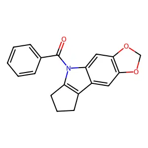 Cyclopenta(b)-1,3-dioxolo(4,5-f)indole, 5,6,7,8-tetrahydro-5-benzoyl- structure