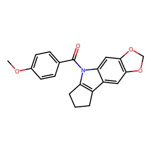 Cyclopenta(b)-1,3-dioxolo(4,5-f)indole, 5,6,7,8-tetrahydro-5-(p-anisoyl)- structure