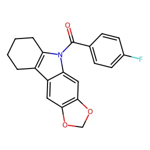 5H-1,3-Dioxolo(4,5-b)carbazole, 6,7,8,9-tetrahydro-5-(p-fluorobenzoyl)- structure