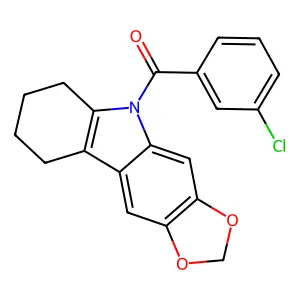 5H-1,3-Dioxolo(4,5-b)carbazole, 6,7,8,9-tetrahydro-5-(m-chlorobenzoyl)- structure