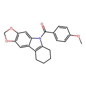 5H-1,3-Dioxolo(4,5-b)carbazole, 6,7,8,9-tetrahydro-5-(p-anisoyl)- structure