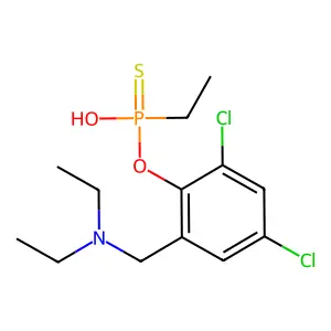 Phosphonothioic acid, ethyl-, (2-diethylaminomethyl)-4,6-dichlorophenyl ester structure