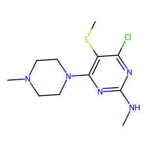 4-Chloro-N-methyl-6-(4-methyl-1-piperazinyl)-5-(methylthio)-2-pyrimidinamine structure