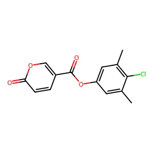 2H-Pyran-5-carboxylic acid, 2-oxo-, 4-chloro-3,5-dimethylphenyl ester structure