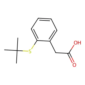 [2-(叔丁硫基)苯基]乙酸 structure