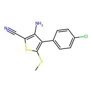 3-Amino-4-(4-chlorophenyl)-5-(methylsulfanyl)-2-thiophenecarbonitrile structure
