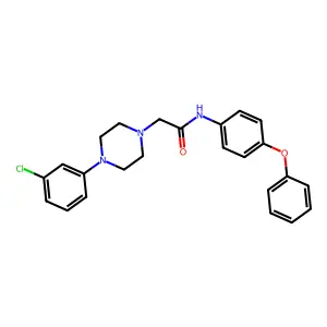 2-[4-(3-chlorophenyl)piperazin-1-yl]-N-(4-phenoxyphenyl)acetamide structure