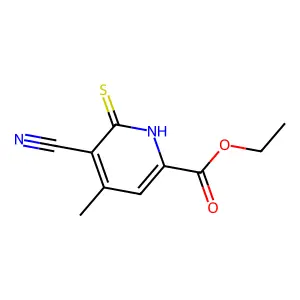 Ethyl 5-cyano-4-methyl-6-thioxo-1,6-dihydro-2-pyridinecarboxylate structure