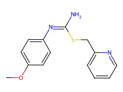 2-pyridinylmethyl N-(4-methoxyphenyl)imidothiocarbamate structure