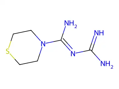 1-[(Thiomorpholin-4-yl)carboximidoyl]guanidine structure