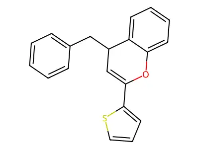 4-benzyl-2-thiophen-2-yl-4H-chromene structure