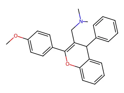 1-[2-(4-methoxyphenyl)-4-phenyl-4H-chromen-3-yl]-N,N-dimethylmethanamine structure