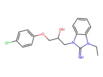 1-(4-Chlorophenoxy)-3-(3-ethyl-2-iminobenzimidazol-1-yl)propan-2-ol structure