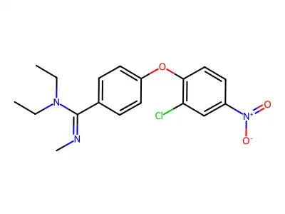 4-{2-chloro-4-nitrophenoxy}-N,N-diethyl-N'-methylbenzenecarboximidamide structure