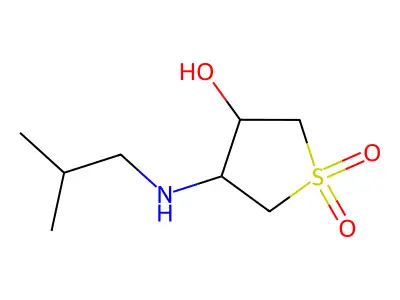 4-Isobutylamino-1,1-dioxo-tetrahydrothiophen-3-ol structure