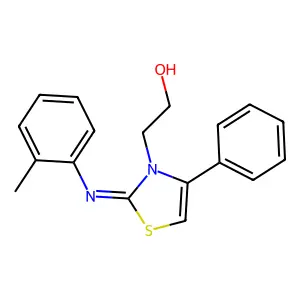 (Z)-2-(4-phenyl-2-(o-tolylimino)thiazol-3(2H)-yl)ethanol structure