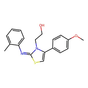 (Z)-2-(4-(4-methoxyphenyl)-2-(o-tolylimino)thiazol-3(2H)-yl)ethanol structure
