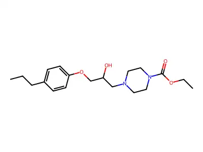 Ethyl 4-[2-hydroxy-3-(4-propylphenoxy)propyl]-1-piperazinecarboxylate structure