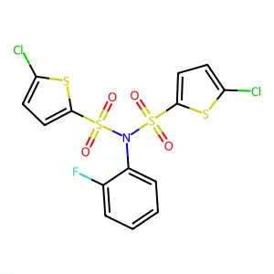 Bis[(5-chloro(2-thienyl))sulfonyl](2-fluorophenyl)amine structure