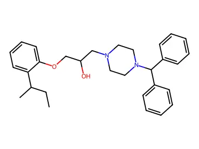 1-(4-Benzhydrylpiperazin-1-yl)-3-(2-butan-2-ylphenoxy)propan-2-ol structure