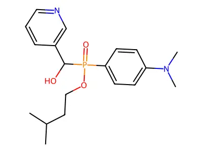 Isopentyl (4-(dimethylamino)phenyl)(hydroxy(pyridin-3-yl)methyl)phosphinate structure