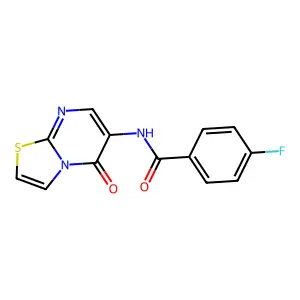 4-fluoro-N-(5-oxo-5H-[1,3]thiazolo[3,2-a]pyrimidin-6-yl)benzamide structure