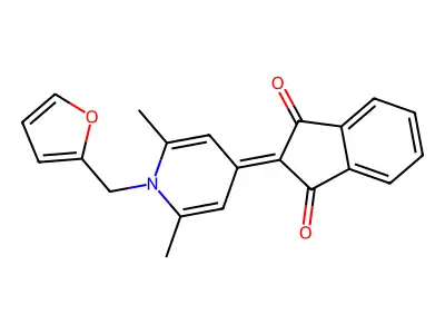 2-[1-(Furan-2-ylmethyl)-2,6-dimethylpyridin-4-ylidene]indene-1,3-dione structure