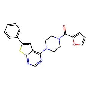 1-(Furan-2-carbonyl)-4-{6-phenylthieno[2,3-d]pyrimidin-4-yl}piperazine structure