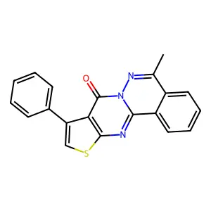 5-methyl-9-phenyl-8H-thieno[2',3':4,5]pyrimido[2,1-a]phthalazin-8-one structure