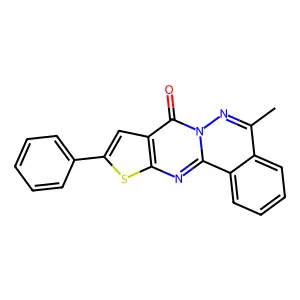 5-methyl-10-phenyl-8H-thieno[2',3':4,5]pyrimido[2,1-a]phthalazin-8-one structure