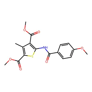 Dimethyl 5-(4-methoxybenzamido)-3-methylthiophene-2,4-dicarboxylate structure
